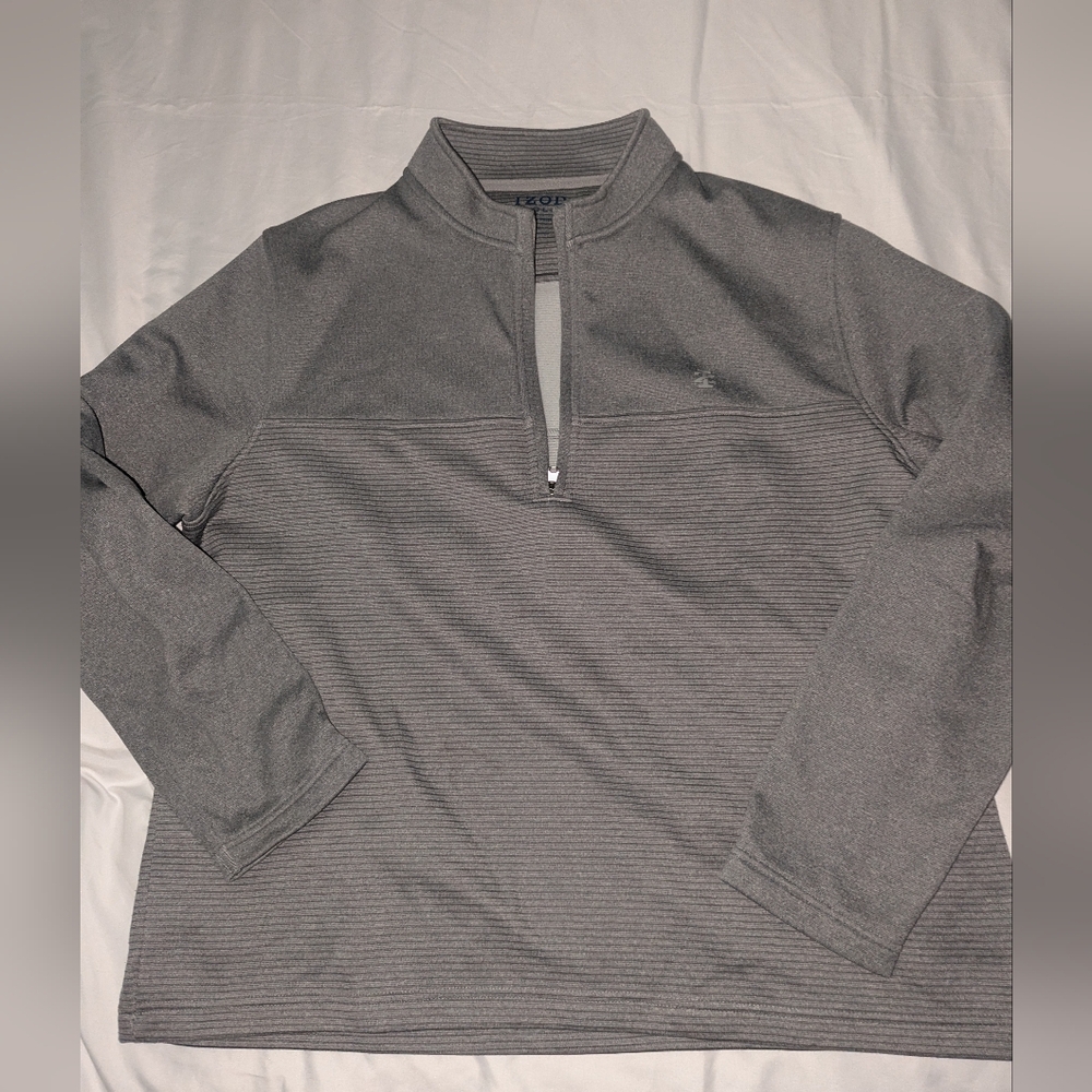 Izod Golf Hyrldra Shield Men's XL Gray 1/4 Zip Long‎ Sleeve Pullover Sweatshirt